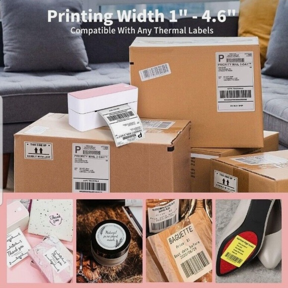 Omezizy Bluetooth Thermal Label Printer - New In box - Pink / White - Picture 3 of 9